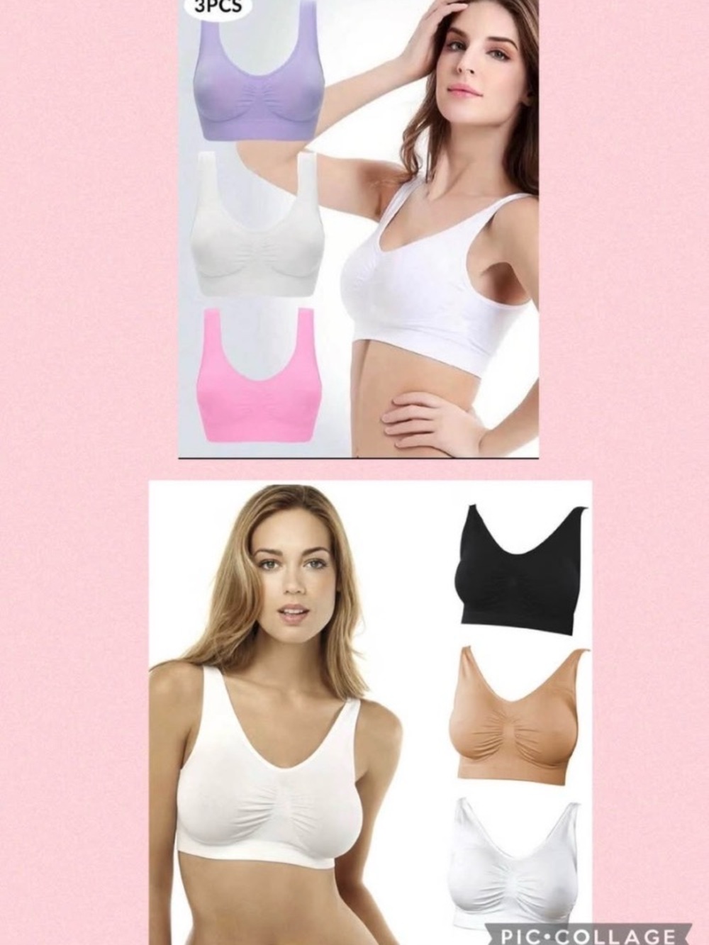 NWOT Everyday Seamless Wireless Bra - 2 White, Black, Nude, Pink, Lavender